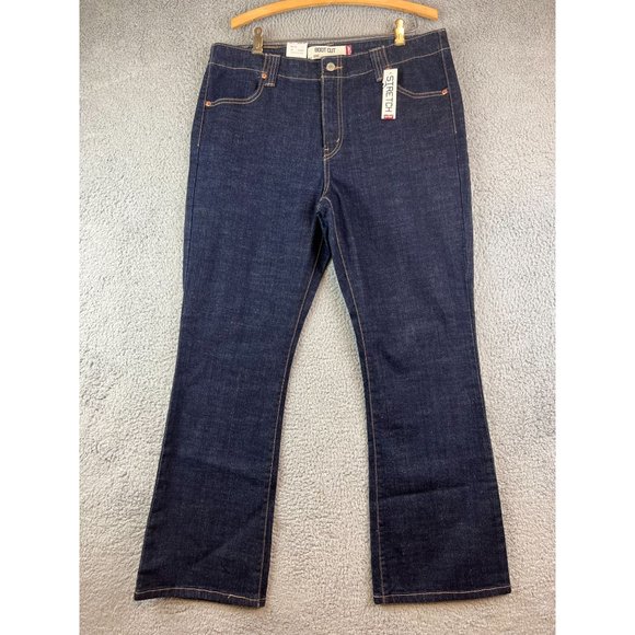 New Levi's 525 Below Waist Boot Cut Women 16M L Stretch Blue Denim - Picture 2 of 9